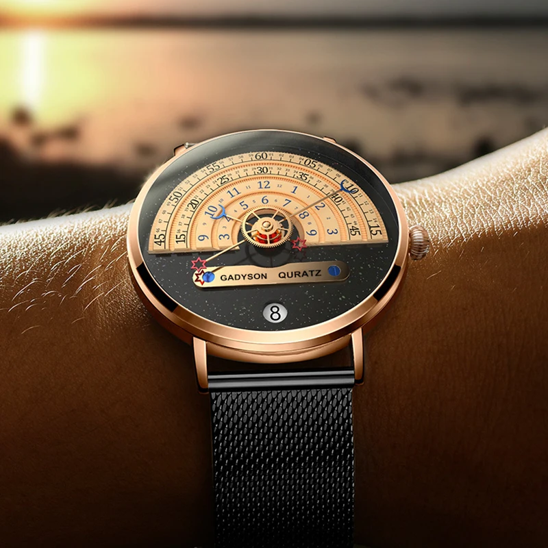 Reloj único de negocios para hombre, reloj de pulsera de cuarzo con correa de acero inoxidable y fecha automática, regalos para hombre, reloj calendario