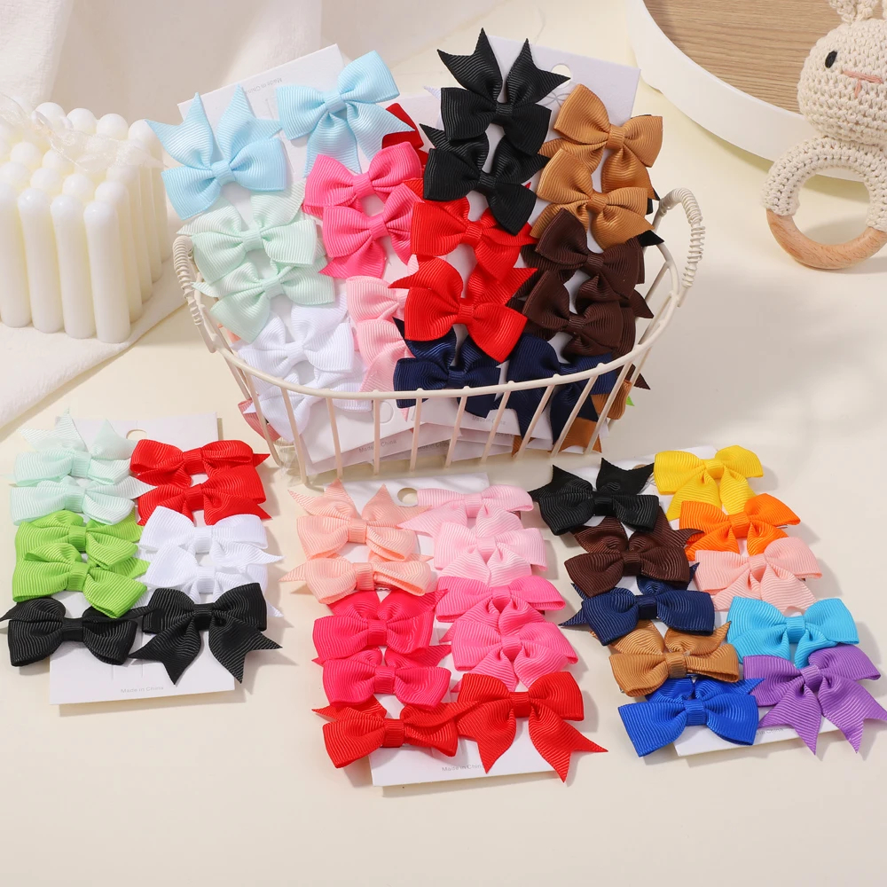 10pcs น่ารัก Bows คลิปผมสําหรับสาวเจ้าหญิง Hairpins เด็ก Barrettes อุปกรณ์เสริมผม Candy เอกสารคลิปผมเด็ก