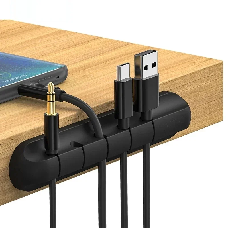 L16 Kabel-Organizer, Silikon, USB-Aufwicklung, für den Schreibtisch, ordentliches Management, Clips, Halter für Maus, Kopfhörerkabel