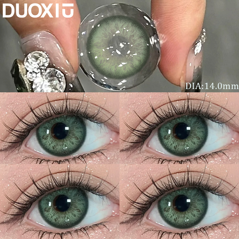 DUOXIU 1 пара новые контактные линзы естественного цвета для глаз зеленые линзы для учеников круглые линзы красивые линзы градиентные модные косметические линзы
