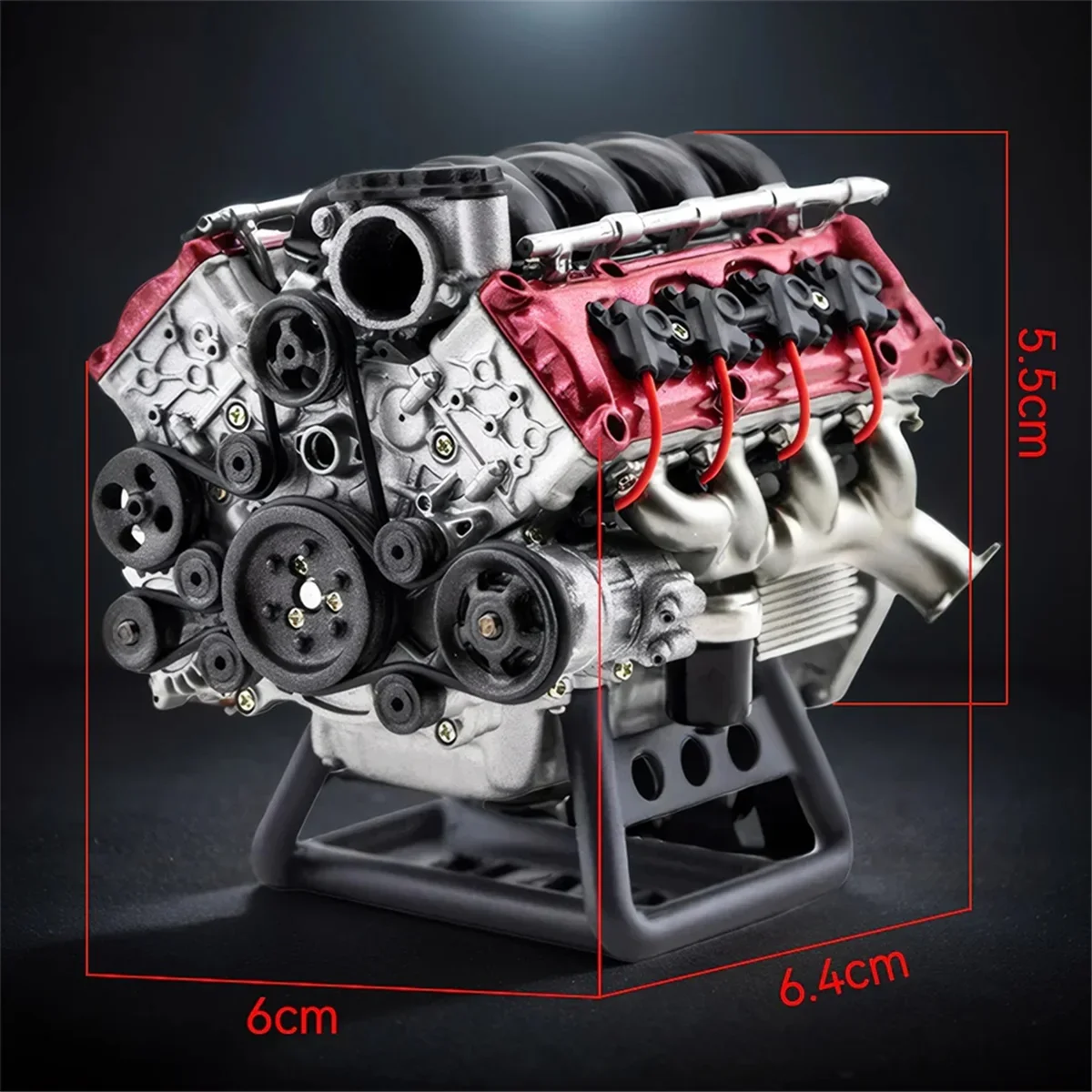 Kit de montagem de modelo de combustão interna de motor B-M V8 RC motor de simulação completa adequado para carro RC Ax90104 Scx10