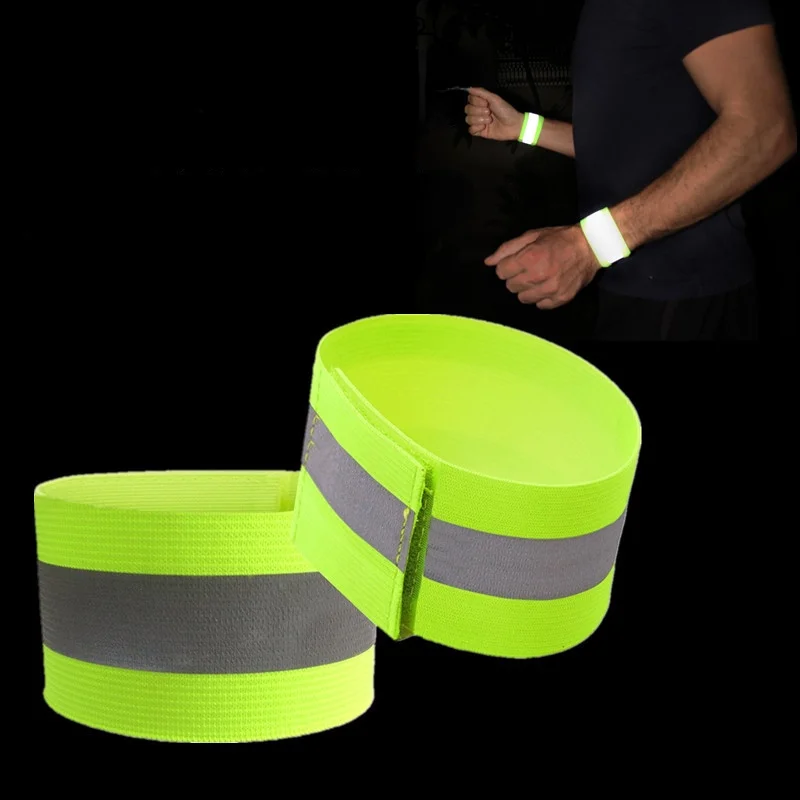1pc Reflective Band Elasticated Armband Wristband Ankle Leg Straps Safety Reflector Tape Straps for Night Jogging Walking Biking