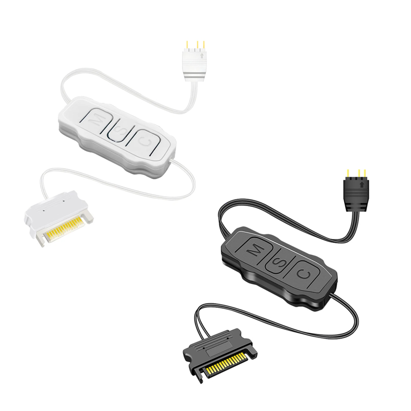 GPUHOLD Interfaccia SATA 5V 3PIN ARGB Controller Cavo di prolunga Adattatore controller luce per ventola PC Ventola di raffreddamento CPU Striscia luminosa
