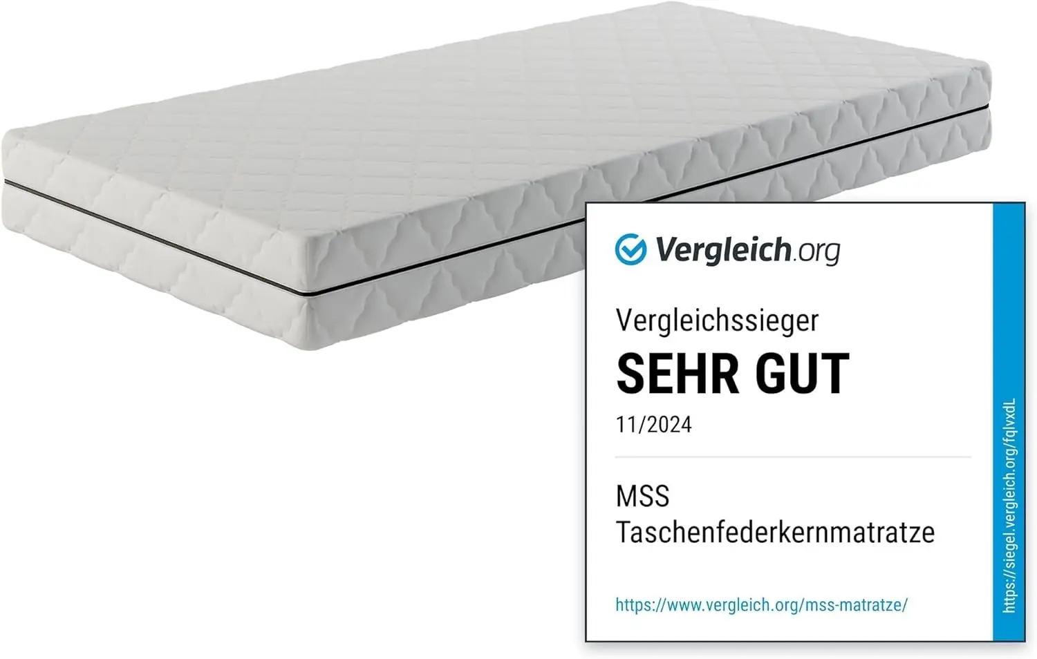 x 20 cm (Kernhöhe 19 cm), Federkernmatratze mit Komfortschaum und Mikrofaserbezug, Matratze für Kinder und Erwachsene,