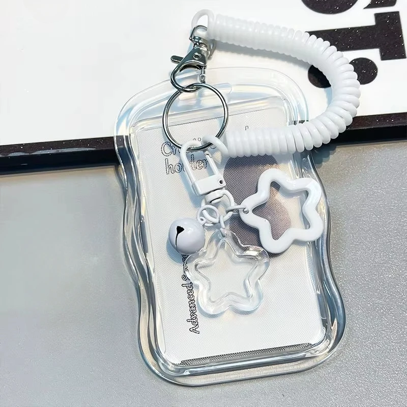 Creative Design Kpop Photocard Holder Transparent Card Holder Keychain Photo Sleeves Bus Card Student Card Case Photo Protector