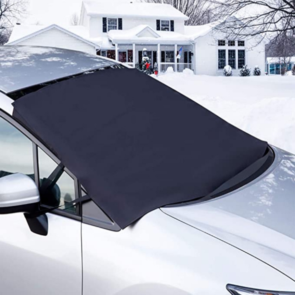 Novo protetor de neve para carro, saco de armazenamento de absorção magnética, à prova d'água, creme de proteção solar, ajuste universal, fileira frontal 165*120 cm