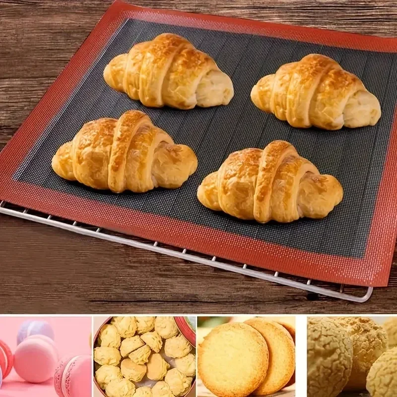 Tapete de cozimento de silicone perfurado antiaderente, 2 peças, forro de folha de forno para macaron, biscoitos, pastelaria, padaria, ferramentas de cozimento ao ar livre
