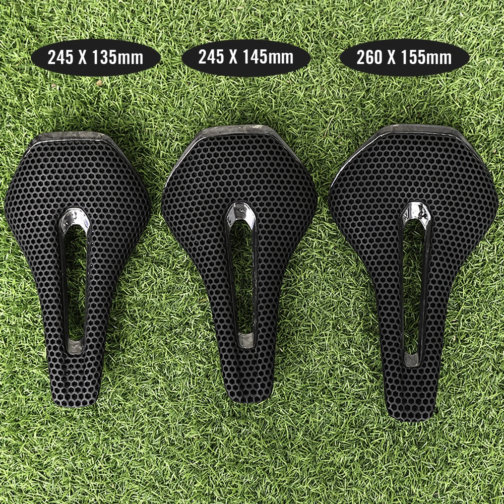 RYET 3D drukowane siodełko rowerowe w całości z włókna węglowego 245mm * 135/145/155mm siodełko rowerowe do MTB żwirek siodełko do roweru szosowego części rowerowe