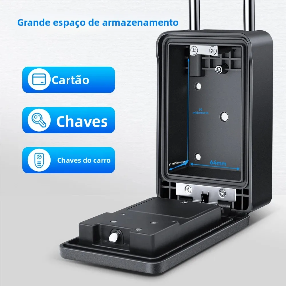 Camluxy caixa de chave inteligente impressão digital armazenamento seguro chave bloqueio 6 código senha digital segurança lockbox código combinação cartão ic desbloquear