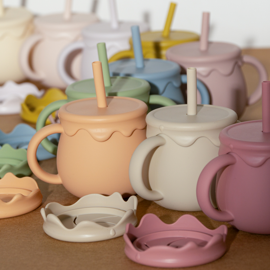 ถ้วยให้อาหารเด็กแบบพกพา Drinkware ถ้วย Sippy Solid อาหารถ้วยขนมเด็กวัยหัดเดินการเรียนรู้ถ้วยทารกแรกเกิดอุปกรณ์