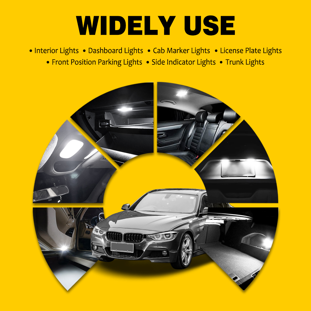 AUXITO 10/8/6/4/2Pcs Canbus T10 W5W 194 501 Led No Error 5W5 Car Interior Light SMD 4014 Chip Pure White Instrument Lights Bulb