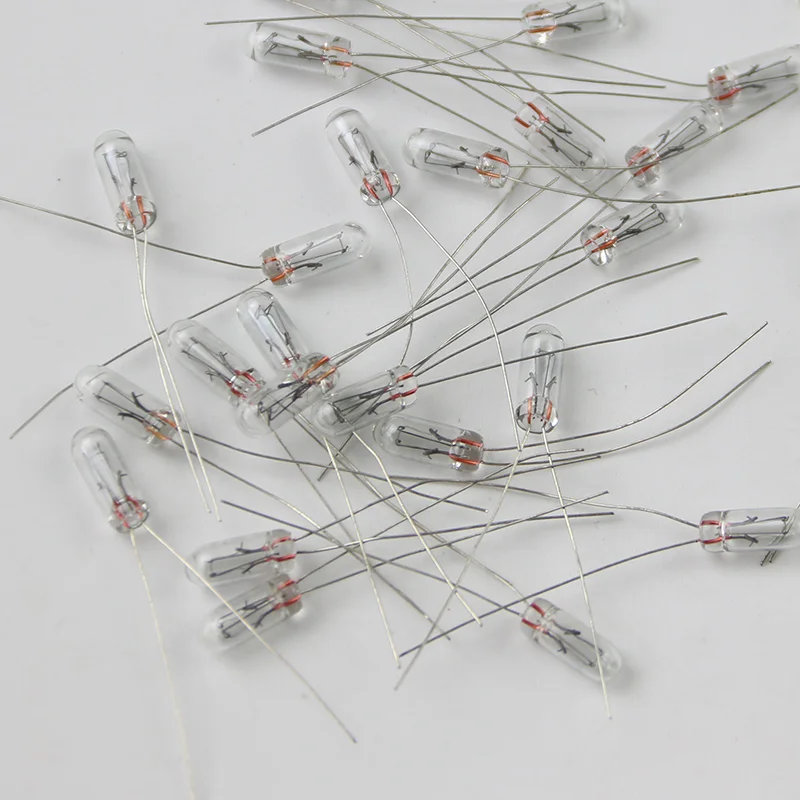 50 peças 5mm 4mm 3mm transparente 12v mini lâmpada de trigo arroz lâmpadas botão interruptor lâmpada indicadora acessórios de lâmpada de tungstênio