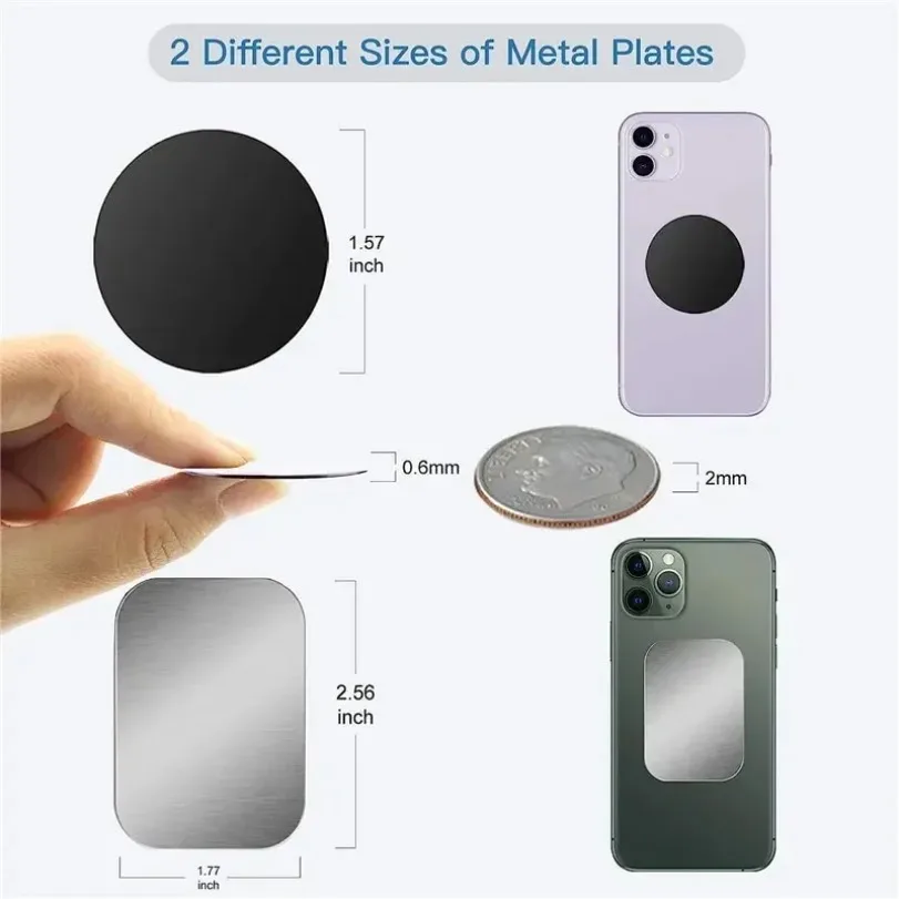 Piastra metallica magnetica per supporto per telefono per auto Supporto universale per adesivo per disco in lamiera di ferro Supporto magnetico per telefono cellulare per iPhone