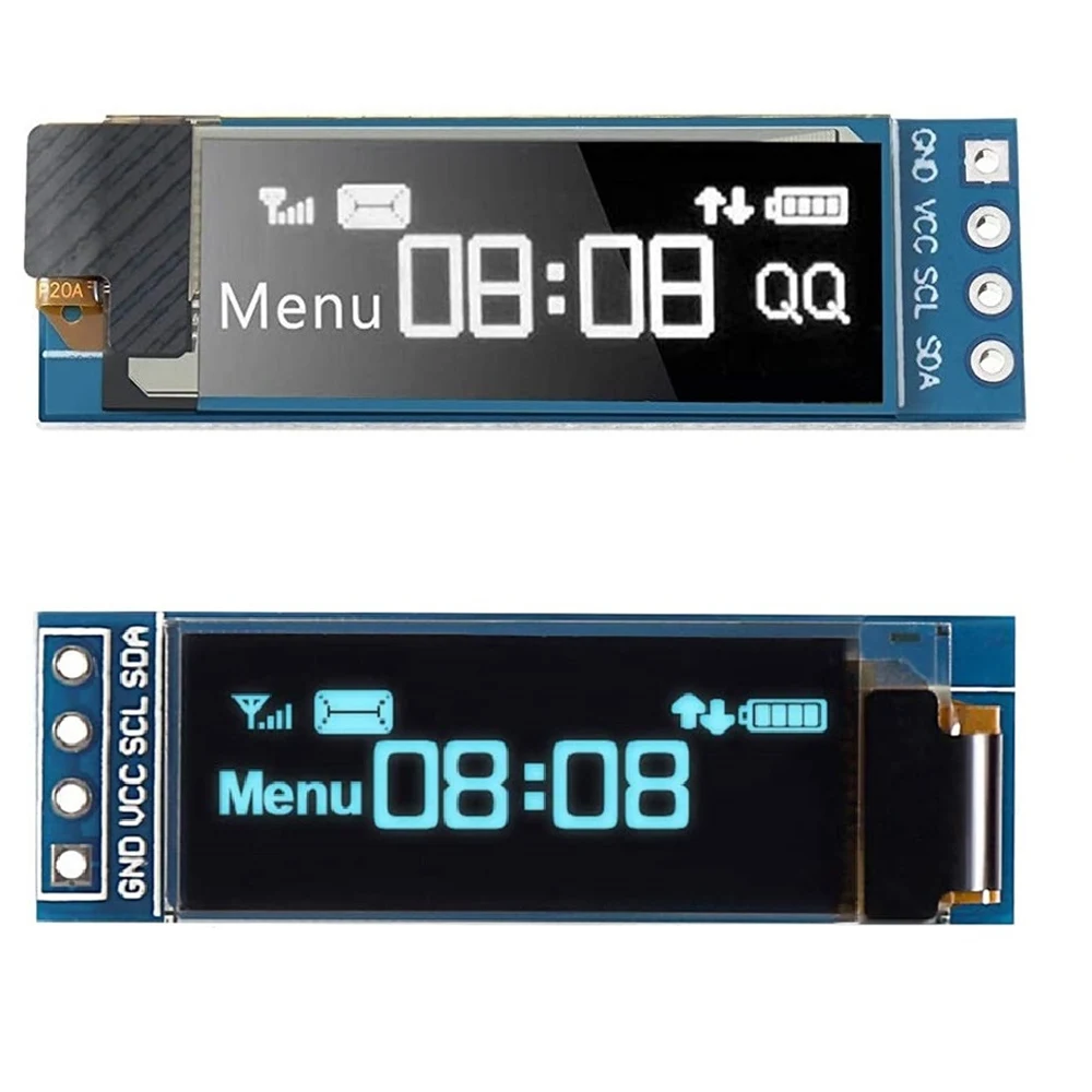 0.91 Inch OLED LCD Display Module 128x32 4Pin SSD1306 Driver IIC I2C Serial Screen DC 3.3V~5V for Arduino(Pins Soldered)