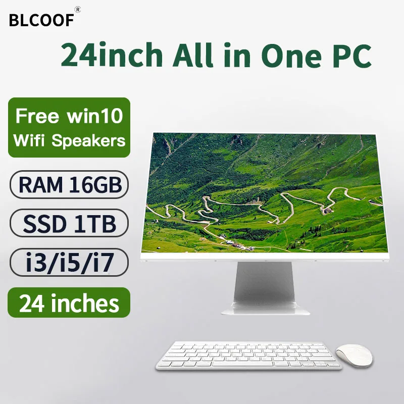 Computadora todo en uno Intel Core i7-3770 PC de juegos de escritorio juego completo Gamer Pc monobloque 24 pulgadas PC todo en uno DDR3