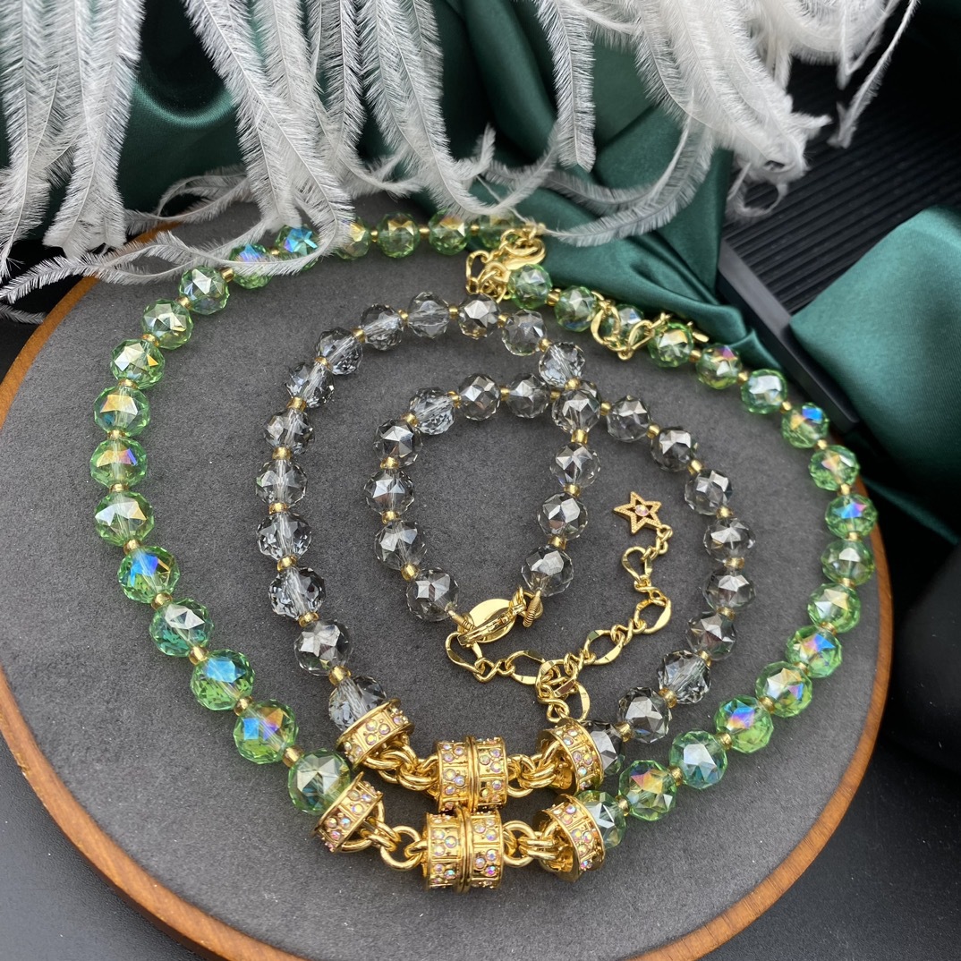 Vintage Temperament Handgemaakte Kristallen Glazen Kralen Magnetische Knop Ketting Voor Vrouwen Meisje Gift Party Choker Sieraden Groothandel