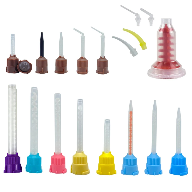 50Pc Nha Khoa Cao Su Silicone Truyền Đạt Đầu Trộn Dùng Một Lần Ấn Tượng Chất Liệu Pha Đầu Trộn Ống Phòng Thí Nghiệm Màu Sắc Ống