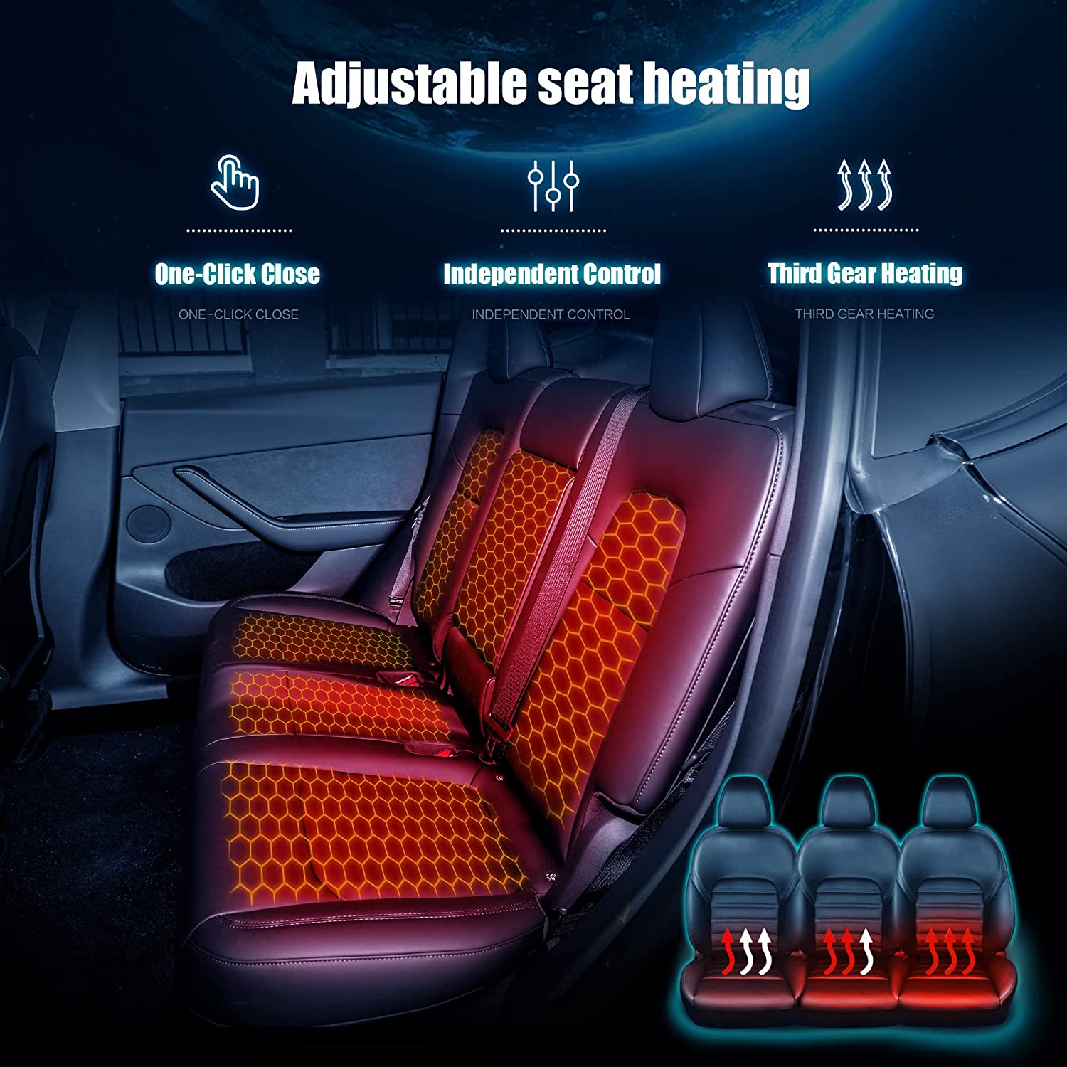 Rear Seat Display for Tesla Model 3 Y 4.6 inch Multifunction Player IPS Touch Screen Air Conditioner Control Panel Carpla