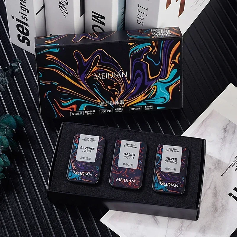 女性男性バームフレッシュナチュラル長期持続消臭固体香水セットフレグランスボディ制汗剤リバースパリポータブル 1/3 個