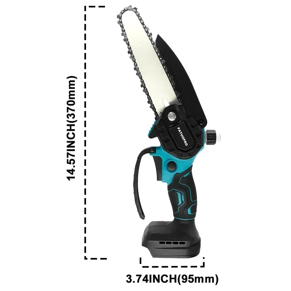 6 Inch Brushless Electric Chain Saw Cordless Portable Tree Branch Logging Chainsaw Garden Tool For Makita 18V Battery(No Batery)