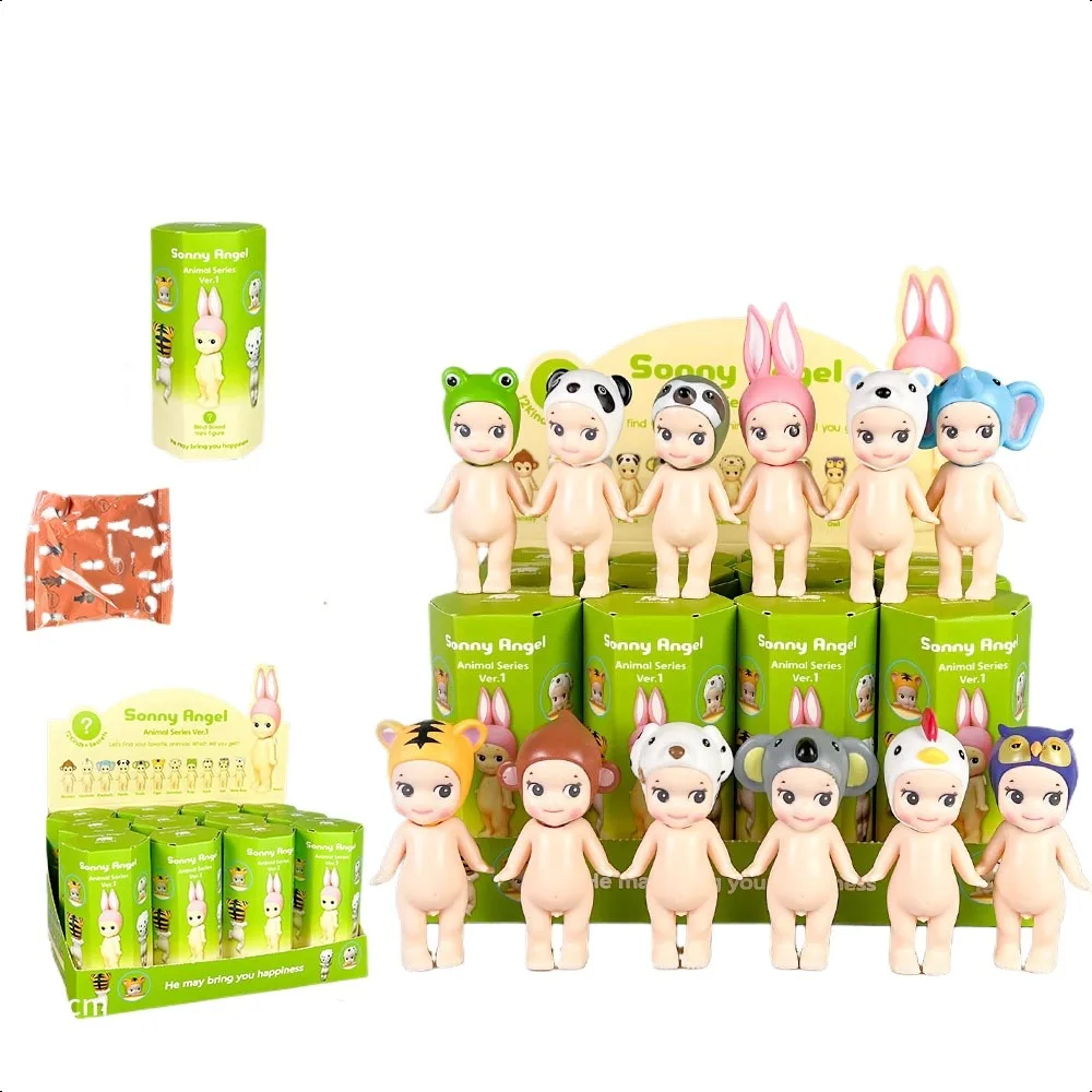 Caja ciega de Sonny Angel Hippers, juguete de primera generación de animales de la serie de pie, figura de acción, decoración de coche y oficina, regalos de colección
