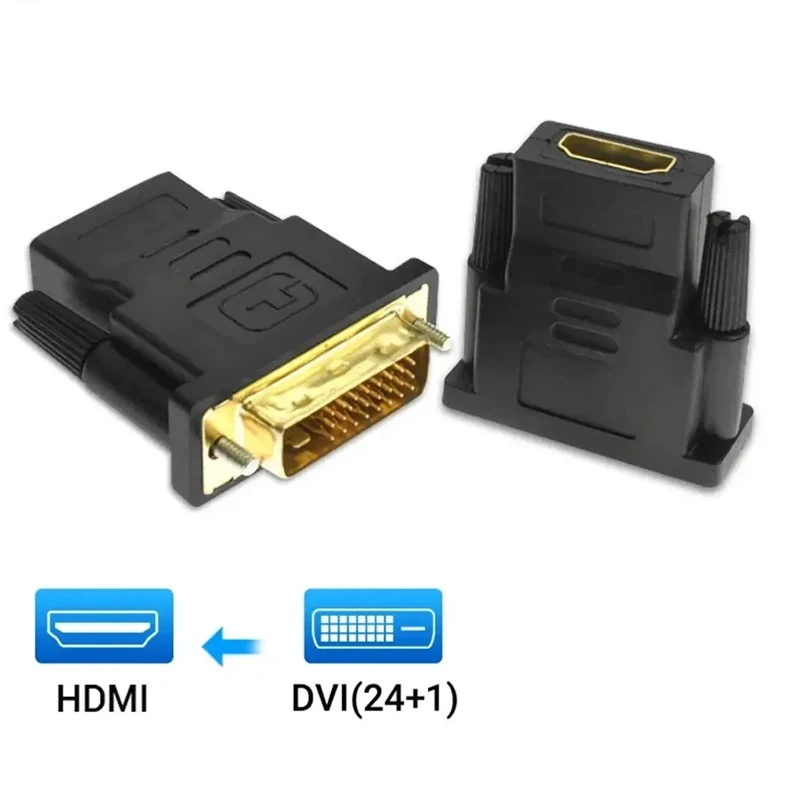 DVI zu HDMI Adapter DVI 24+1 zu HDMI-Kompatibel Überzogene Stecker DVI Stecker zu HDMI-kompatibel Video Konverter für PC HDTV Projektor