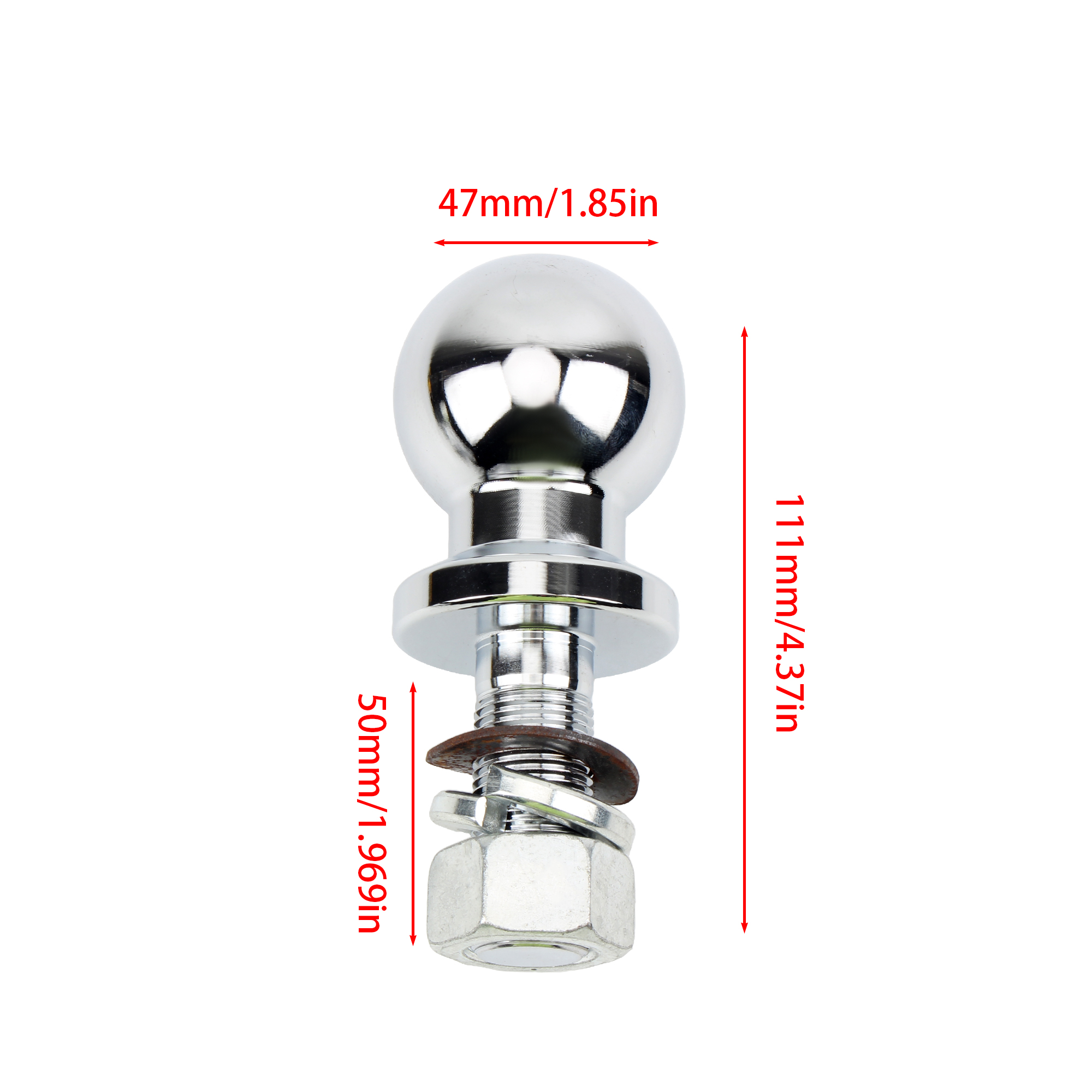 ATV UTV Balhoofd Trekhaak Duurzame Bumper Vervanging Koppeling Trailer Deel Tow Ball Voor Kampeerders Boot Trailers 1-7/8 "2000LB