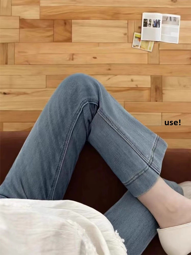 Calças Jeans Micro Flare de Cintura Alta e Elásticas para Mulheres, Tamanho Plus, Crimento até o Tornozelo, Estilo Slim St...