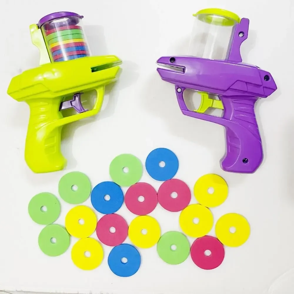 Pistolet à disque volant, lanceur de disque en mousse, tireur portatif, jeu de tir en salle, jouet d'extérieur pour garçons et filles, cadeaux d'anniversaire