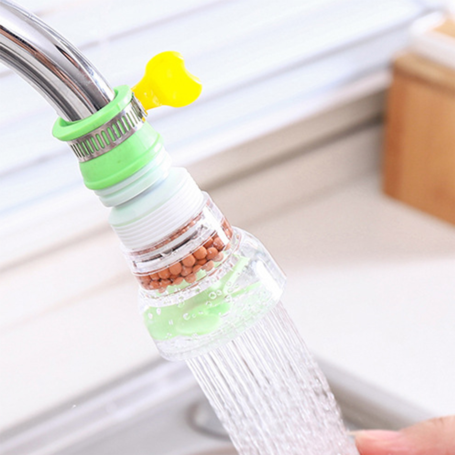 Filtro Extensor de grifo a prueba de salpicaduras Universal 360 °   Grifo de cocina retráctil giratorio, grifo de ducha con burbujeador, accesorio de plomería