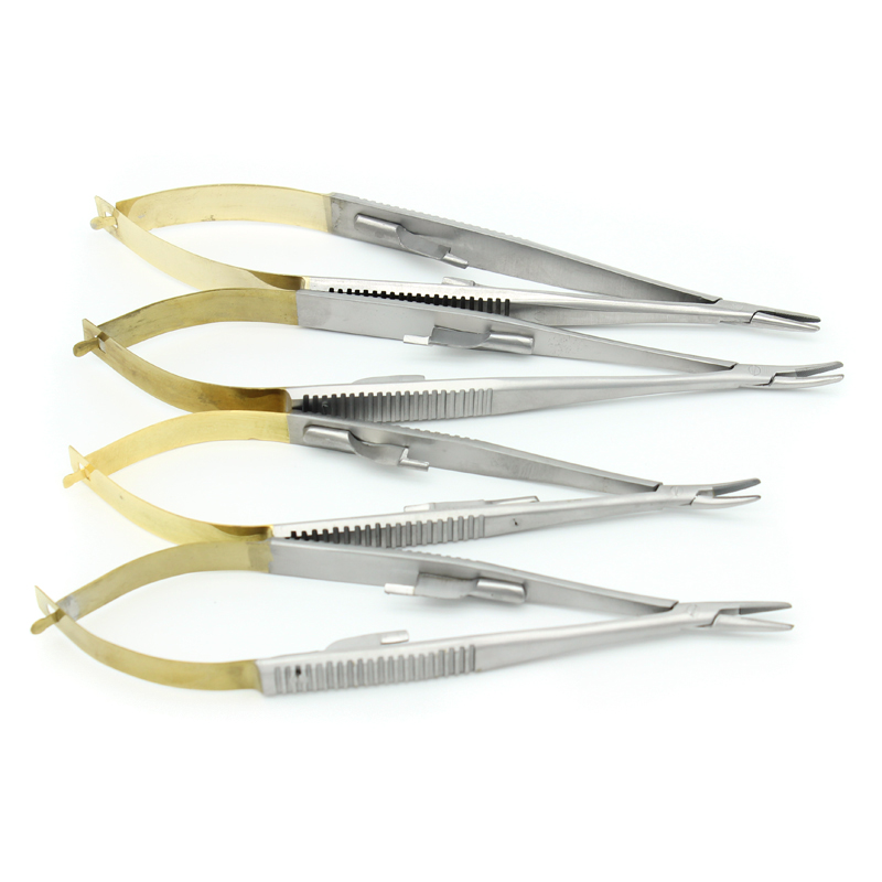 ตรง/โค้ง Castroviejo เข็มผู้ถือล็อค Holding Forceps 14 ซม./16 ซม.Microsurgery Instruments ทันตกรรม FORCE