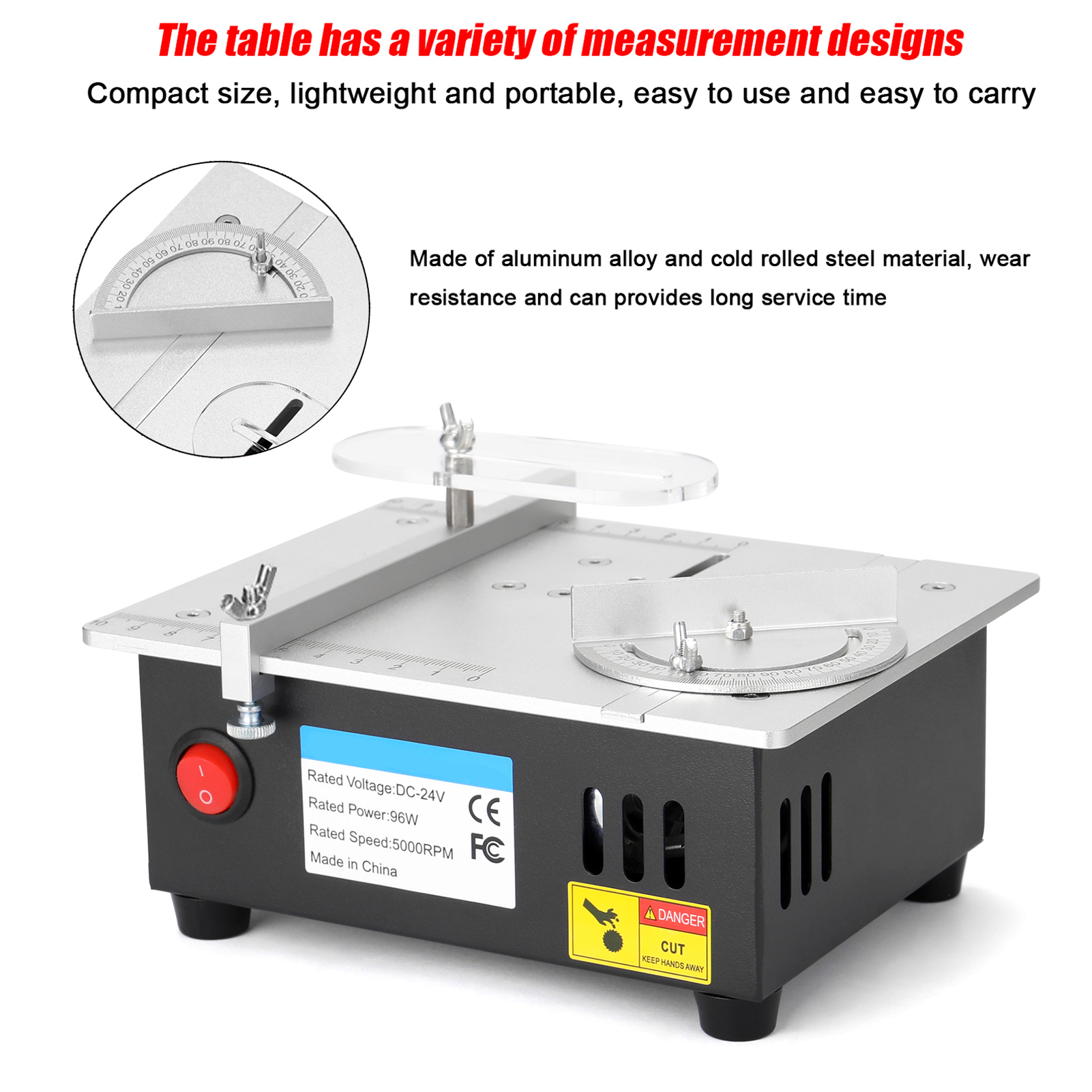 5000RPM Mini Electric Table Saw 7 Speed 96W Household Bench Saw DIY Cutting Machine 14mm Cutting Depth Woodworking Circular Saw