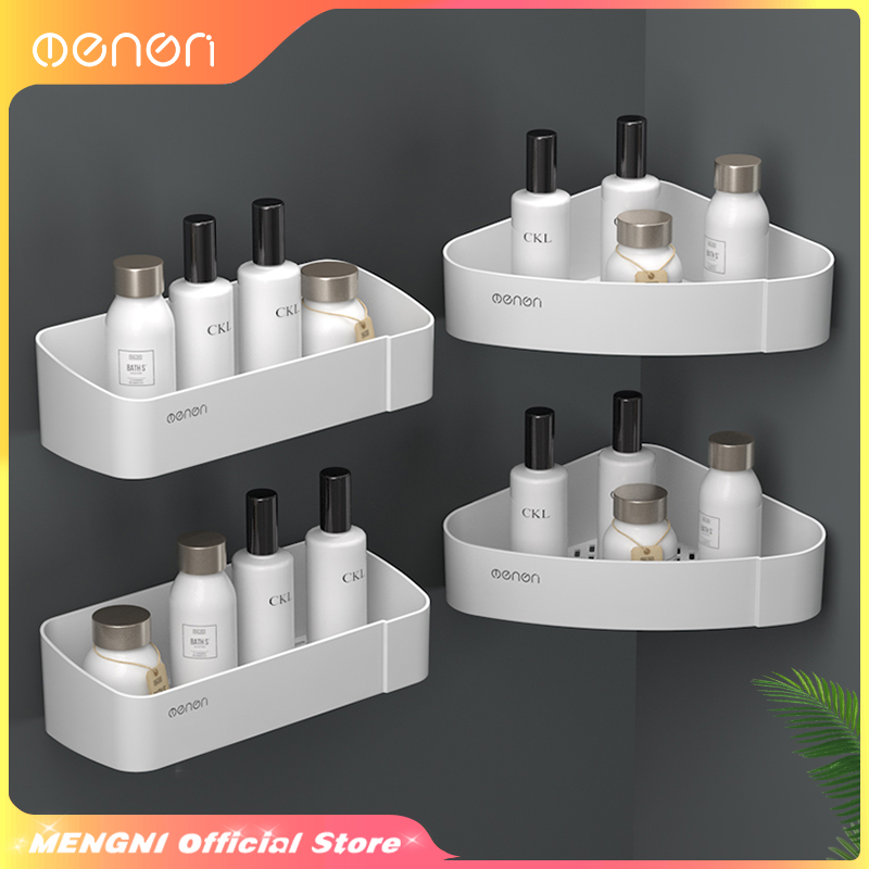 Clearance_MENGNI Estantes de esquina para baño, estante de organización de almacenamiento para cocina, estante de ducha para champú montado en la pared, accesorios de baño