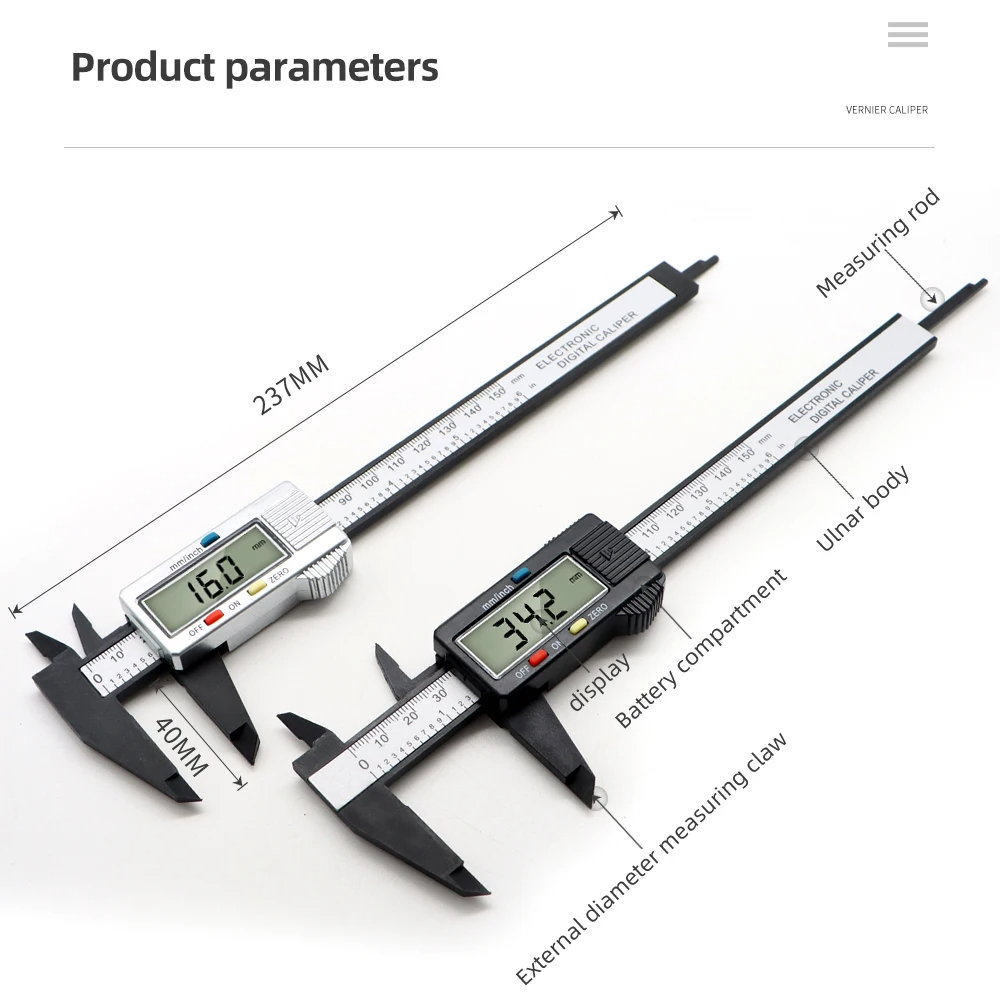 Calibrador Vernier Digital de 0-150mm, regla electrónica, micrómetro, herramienta de medición de profundidad, instrumento de calibre de 6 pulgadas