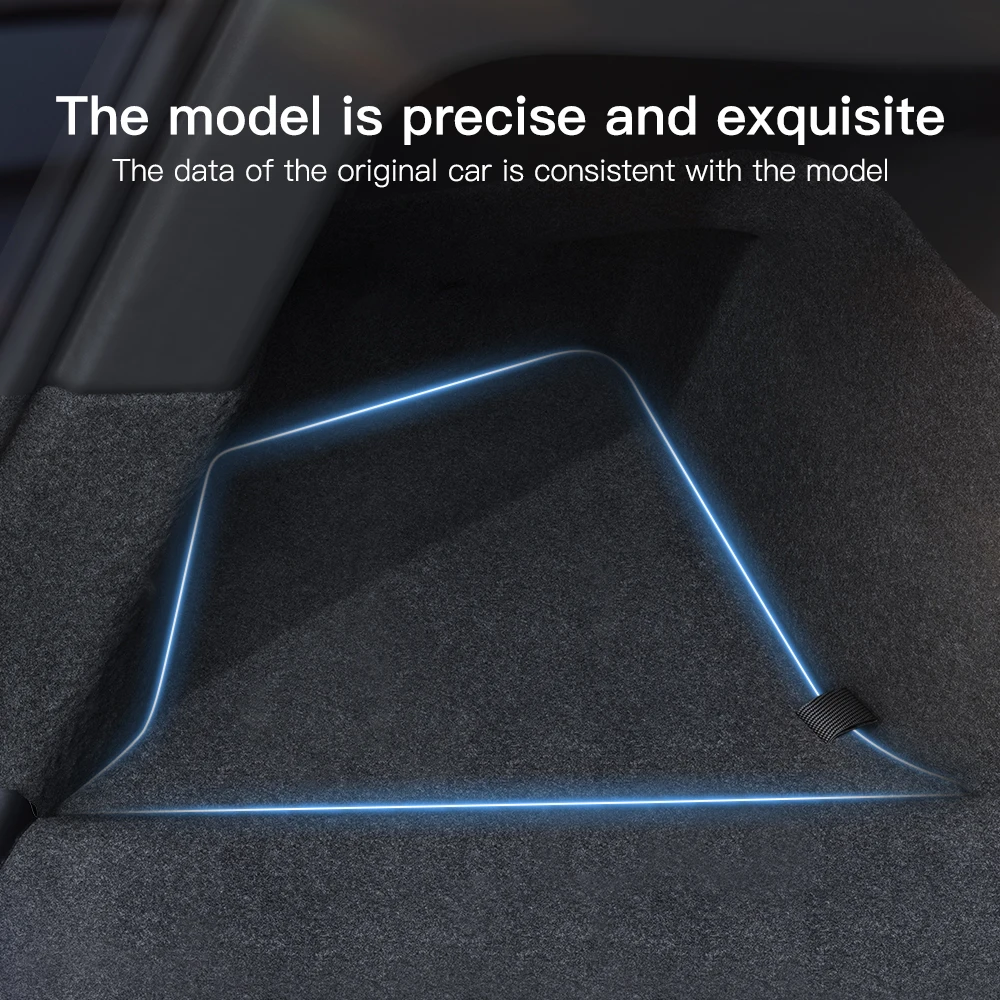 YZ Car Trunk Side Storage Box For Tesla Model Y juniper 2021-2025 Flocking TPE Cover Mat Partition Board Stowing Space