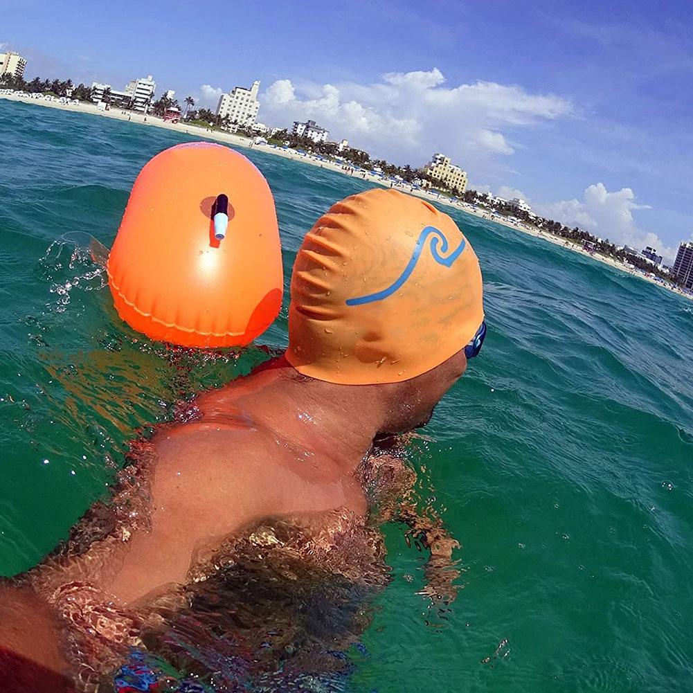 1 Uds. Boya de natación de PVC, boya de seguridad, boya de tracción, bolsa flotante inflable para natación, suministros de natación al aire libre