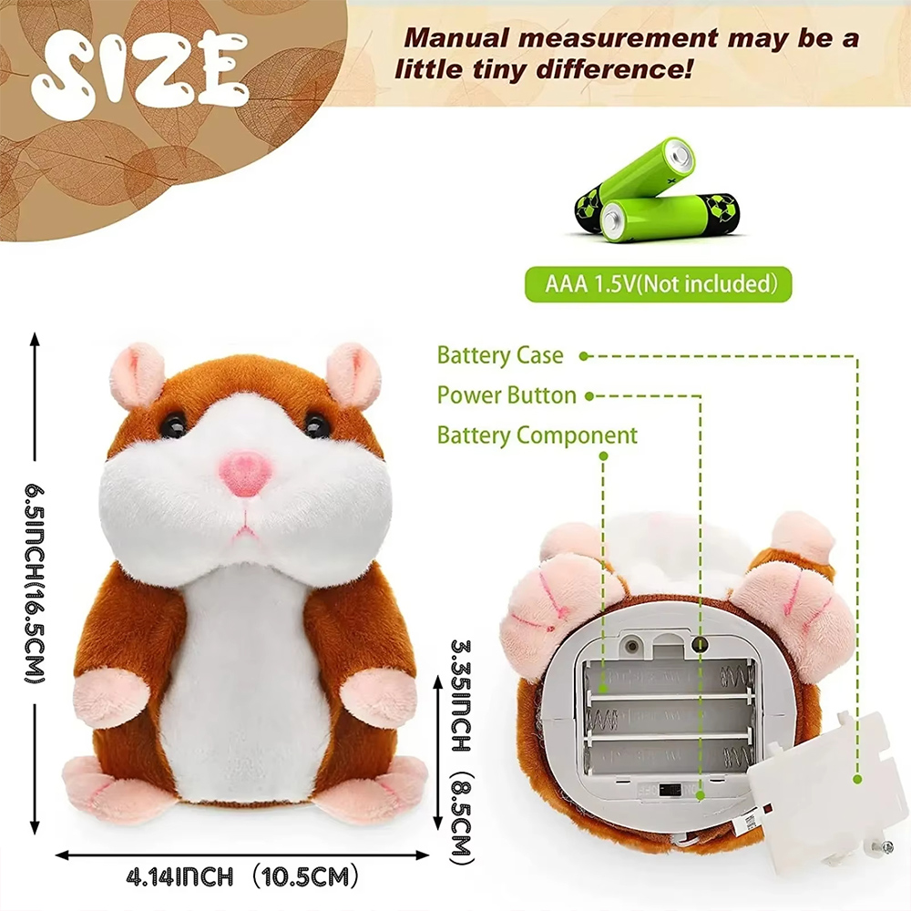 Minin hamster aprender a imitar falando, brinquedo de pelúcia animal engraçado falando nod hamster boneca calmante chorando brinquedo do bebê crianças presente