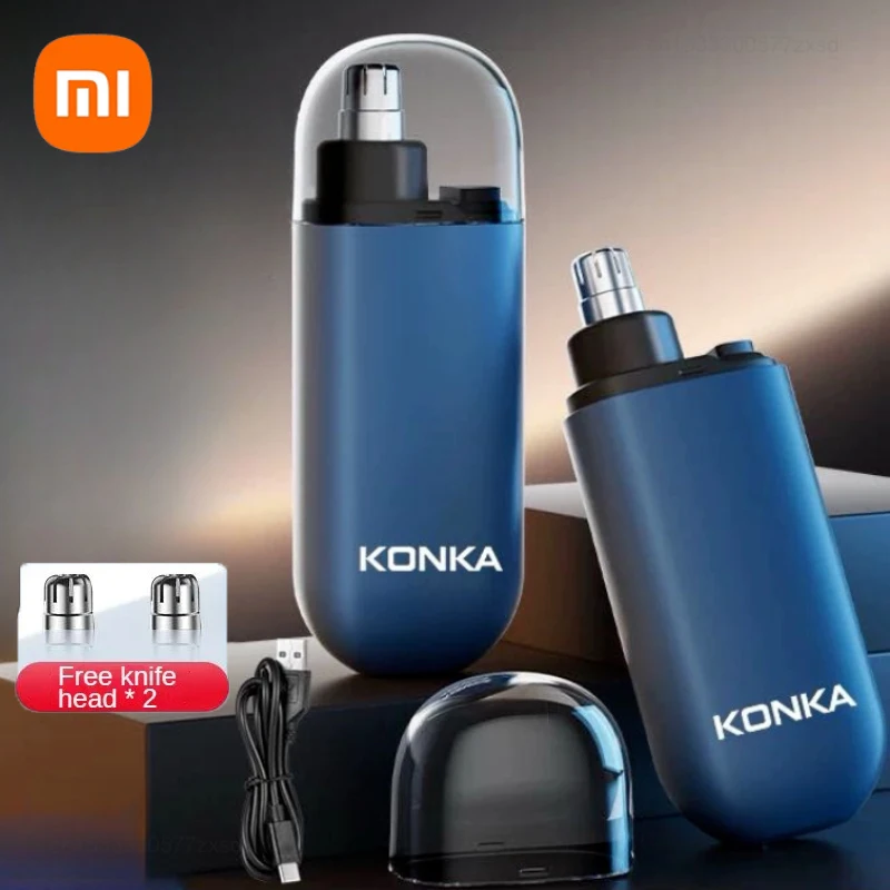 Xiaomi KONKA-cortadora de pelo de nariz, Afeitadora eléctrica de pelo de nariz, afeitadora portátil de viaje para raspar el pelo de la nariz, afeitadora de doble filo, cabezal lavable