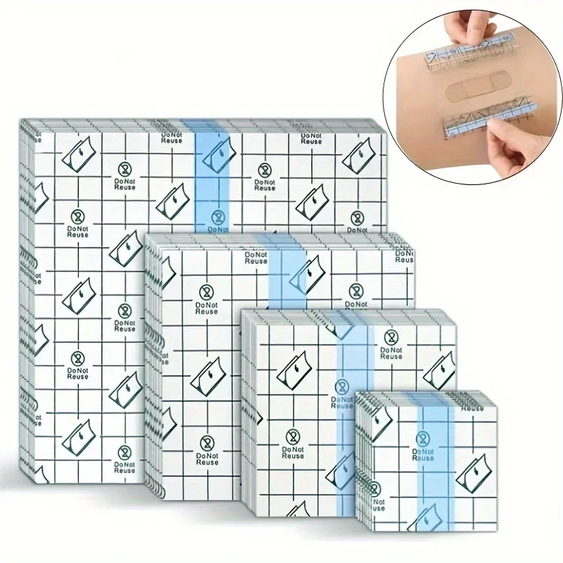 100pcs/ 50pcs Medical Adhesive Tape Transparent Tape PU Anti-allergic Medicinal Wound Dressing Fixation Tape Plaster Waterproof