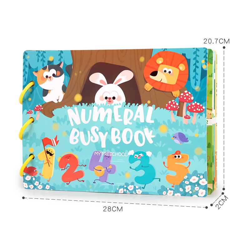 Montessori Quiet Busy Book วางของเล่นเด็กสติกเกอร์สัตว์ตัวเลขการจับคู่ปริศนาเกมของเล่นเพื่อการศึกษาสําหรับของขวัญเด็ก