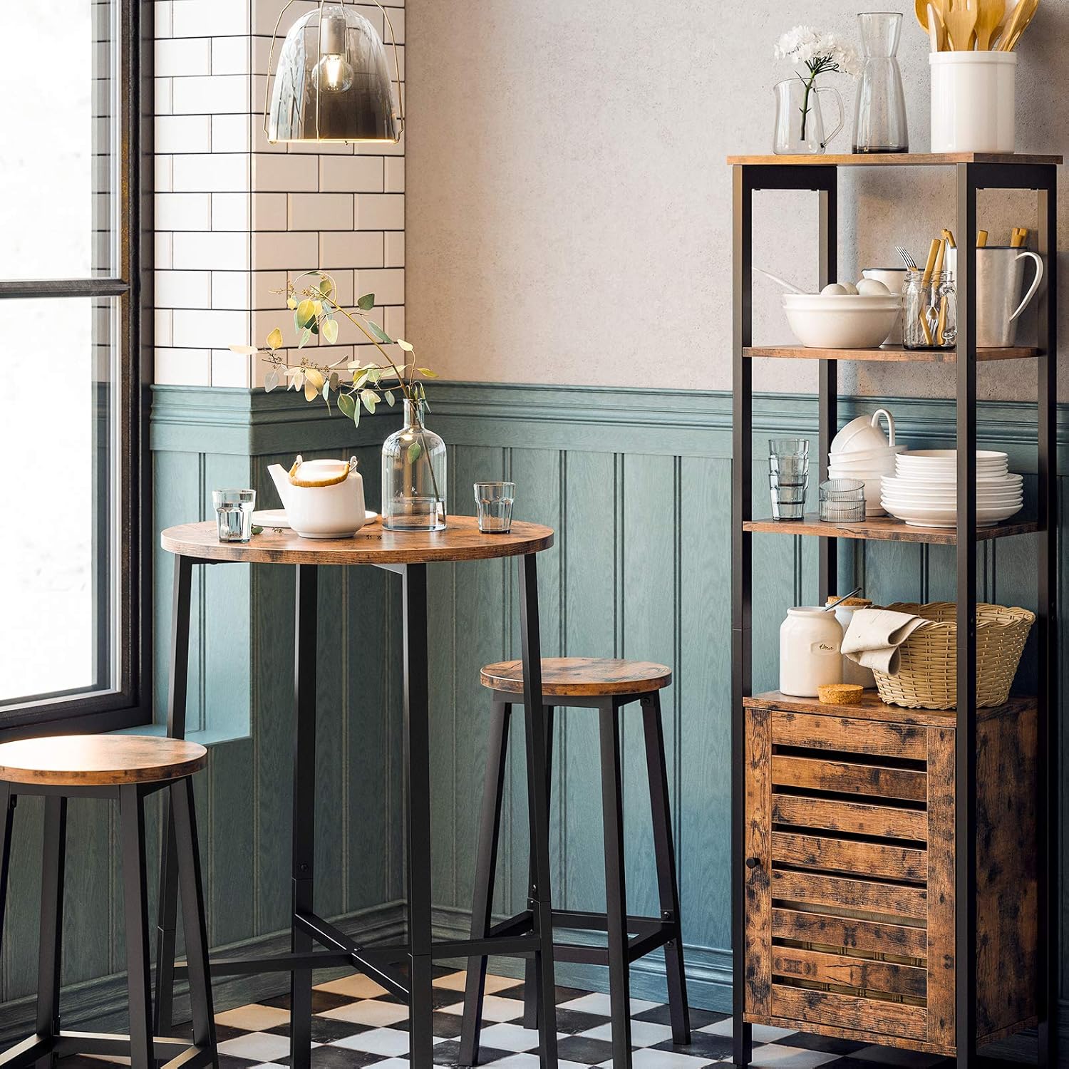 Taburete Bar, Juego 2, Sillas Bar, Sillas Cocina con Estructura Metal, FÁcil Montaje, con ReposapiÉs, para Cocina