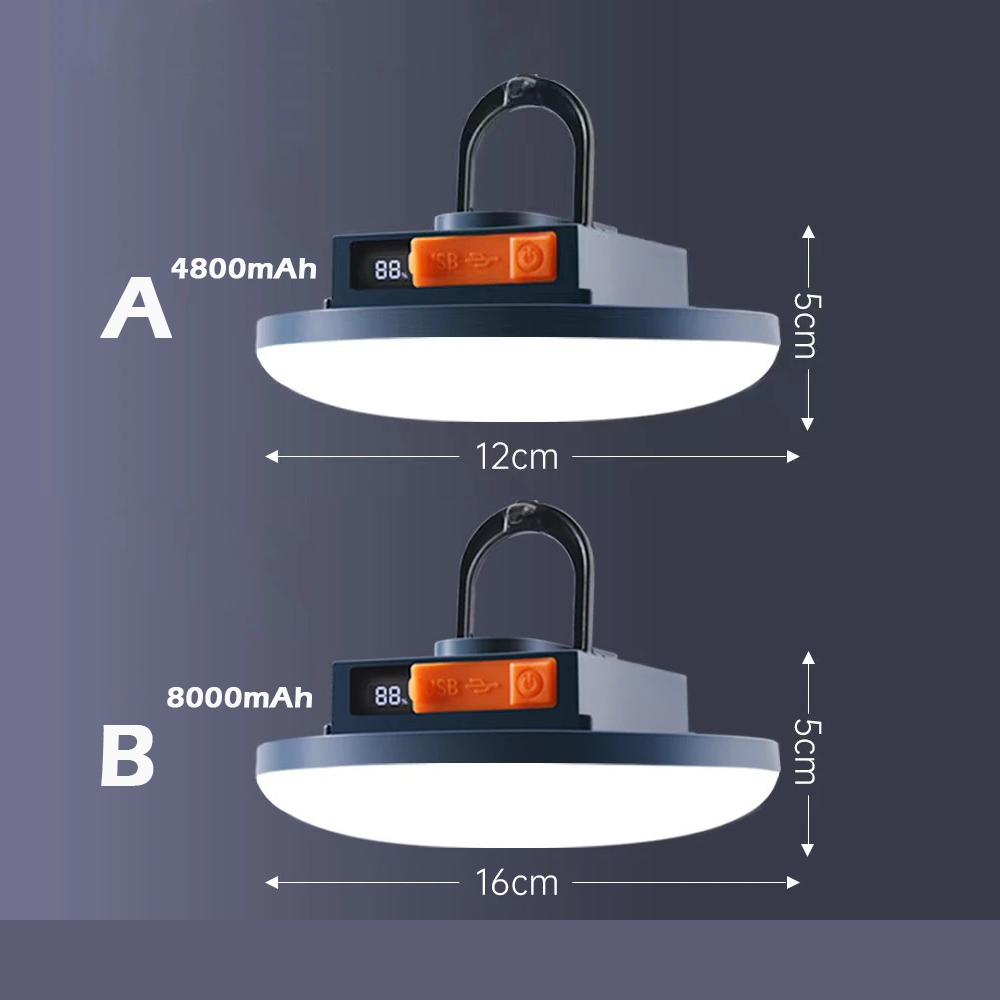 Rechargeable LED Camping Light with Magnetic Absorption Dual-Use Power Bank Hanging Lamp Emergency Lighting