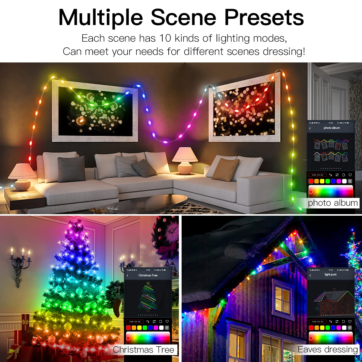 RGBIC LED String WS2812B Bluetooth USB Musik Traum Farbe Licht 5V Weihnachten Geburtstag Party Girlande Dekor Lichterkette für hause