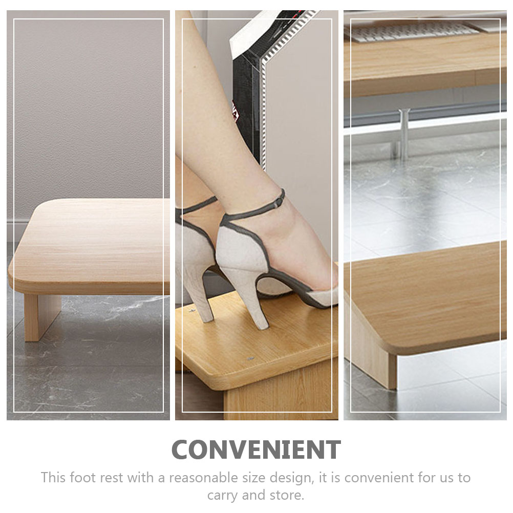 Wooden Foot Stool Non-Slip Portable Step Ladder For Home Office Bed Study Under Desk Footrest Compact Design