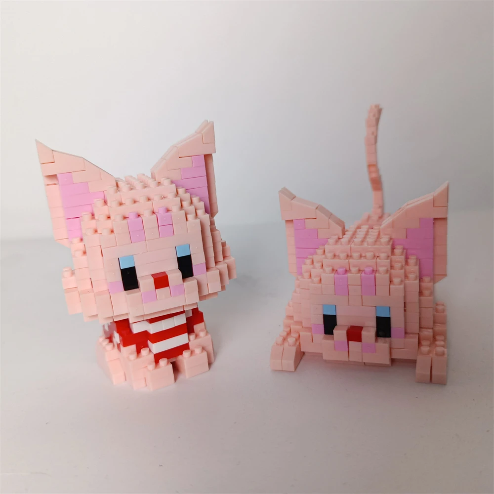 Dual Form Cat Shape Pet Series รุ่น Micro Mini Building Blocks ของเล่นขนาดพกพาความน่ารักสัตว์เลี้ยง Cat Display Decor ดีสําหรับหญิง