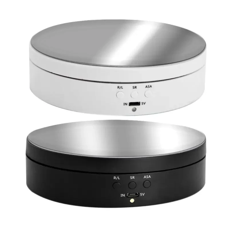 Soporte de exhibición con Base giratoria eléctrica, tocadiscos de 3 velocidades y 360 grados, soporte para joyería, bandeja giratoria alimentada por USB/batería