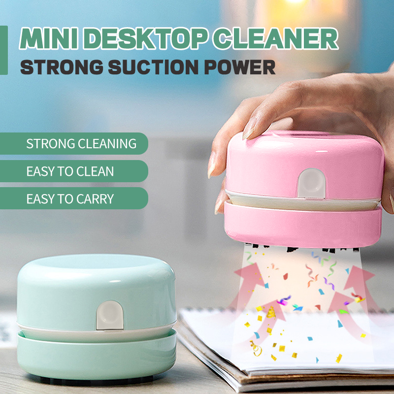 Desktop Vacuum Cleaner Home Mini Portable Student Use Eraser Paper Pencil Shavings Keyboard Grey Electric Power Vacuum