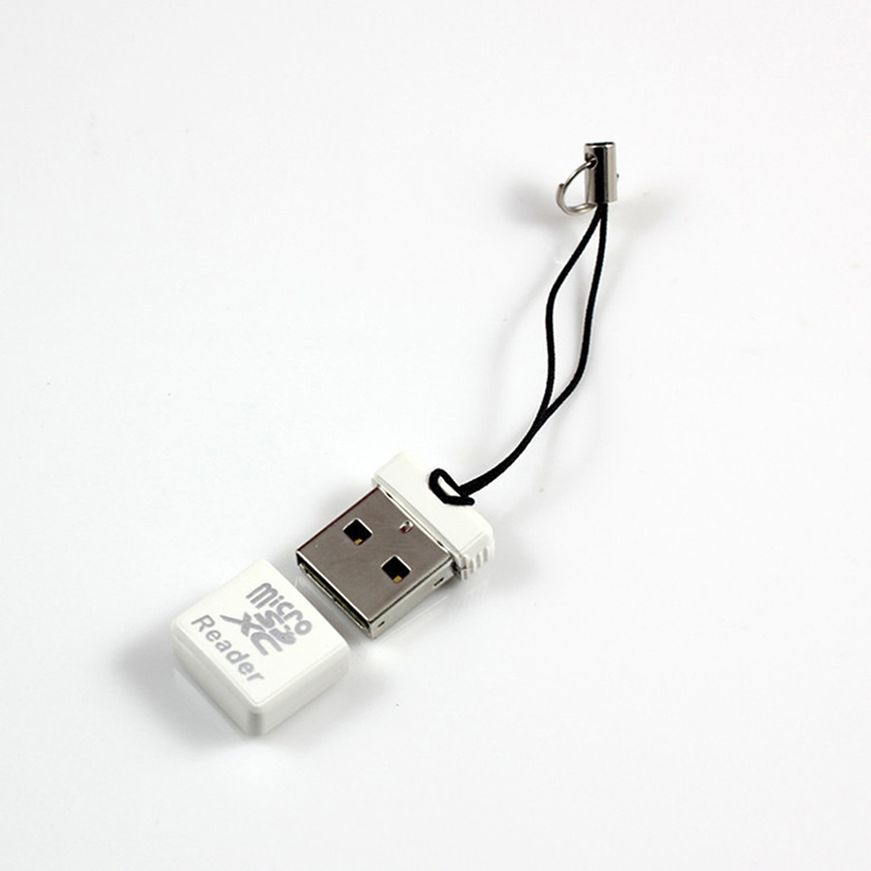 Mini USB 2.0 High Speed Memory Card Reader Adapter Micro SD/TF Card Reader with Lanyard Plug and Play