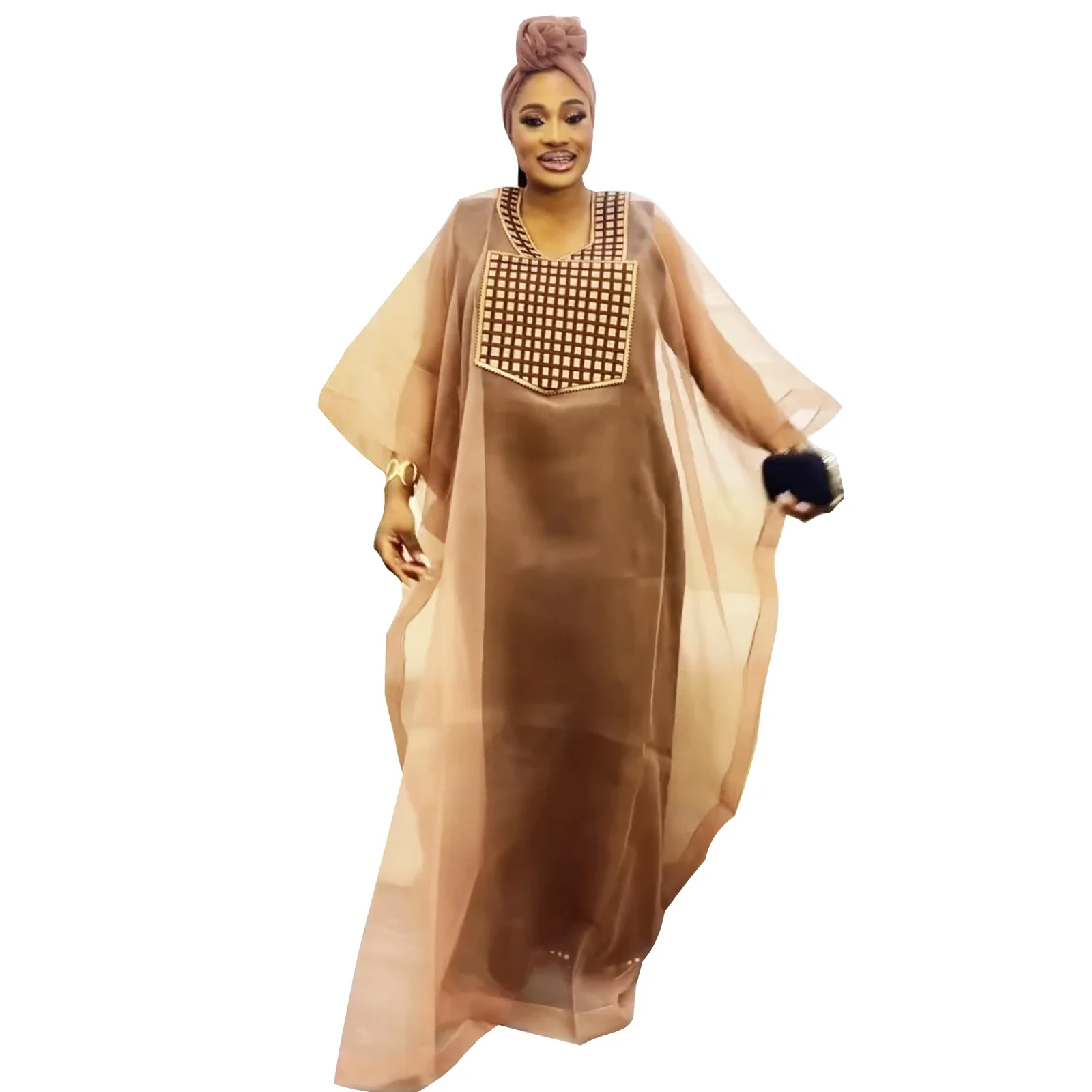 Vestido africano para mulher bordado design ladys roupas plus size vestidos para mulher até o chão