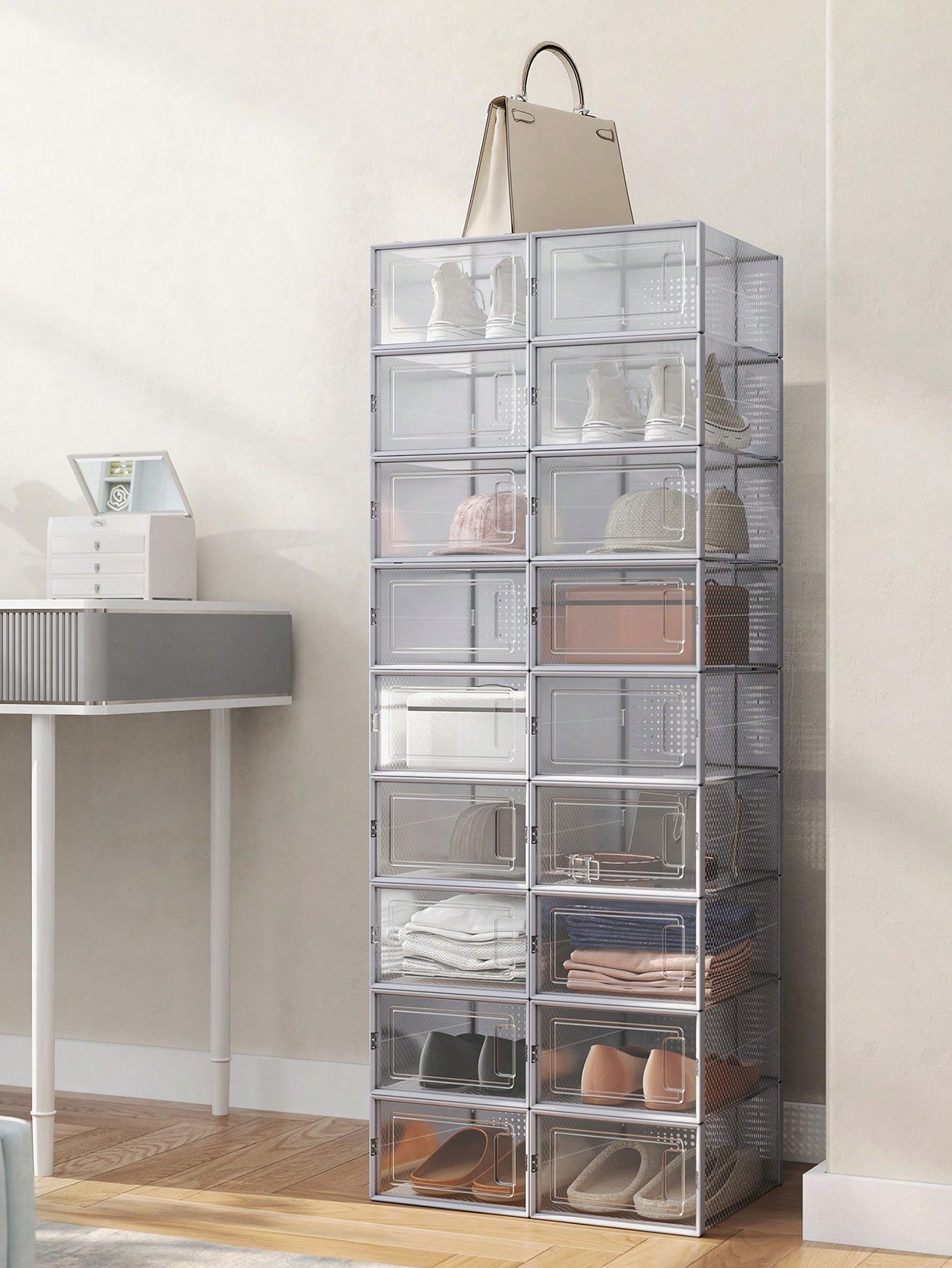 SONGMICS Zapateros apilables, plegables, aptos para hasta el Reino Unido, talla 11